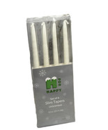 H For Happy Set Of 4 Slim Tappers  Unscented 10 Inches-White - £12.59 GBP