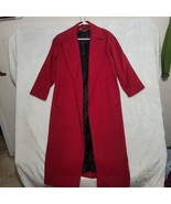Jules Miller New York Womens Trench Coat Size M Medium USA Red Pure Wool - £66.67 GBP