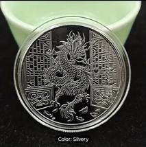 Dragon New Year Coin Silver Color Collection Gift EDC Challenge Chinese ... - $5.00