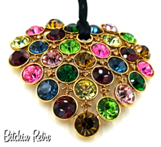 Graziano Austrian Crystal Pendant Necklace in Stunning Multi Colors  - £71.31 GBP