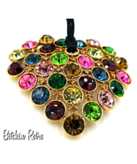 Graziano Austrian Crystal Pendant Necklace in Stunning Multi Colors  - £69.62 GBP