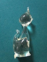 MURANO ITALY CRYSTAL CAT PAPERWEIGHT 4 3/4&quot; - $64.35