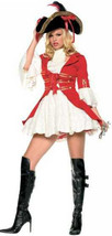 Sexy Lady Patriot or Pirate Captain Hook Overcoat Mini Dress Costume Red... - $69.99