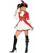 Sexy Lady Patriot or Pirate Captain Hook Overcoat Mini Dress Costume Red... - £54.84 GBP