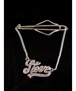 Steve sterling tie clip Vintage Gotham silver marcasite personalized Art... - £179.85 GBP