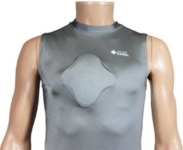 HEART GUARD Compression SHIRT Gray Medium M Chest Protection Padding Sup... - $35.63