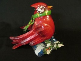 Red Christmas Cardinal Metal Art Spring Bobble 6&quot; Figurine - Extra Nice - £6.74 GBP