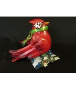Red Christmas Cardinal Metal Art Spring Bobble 6" Figurine - Extra Nice - $8.54