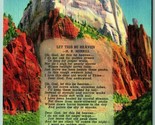 Let Questo Be Heaven Poesia Great Bianco Trono Zion National Park Lino C... - £3.20 GBP