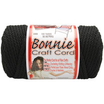 Bonnie Macrame Craft Cord 6mmX100yd-Black - £17.26 GBP