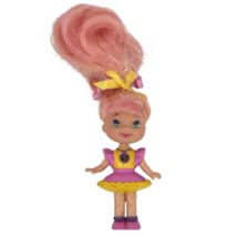 4" VINTAGE 1993 MATTEL LI'L LIL SECRETS MINI DOLL PINK HAIR YELLOW + PIN... - $9.50