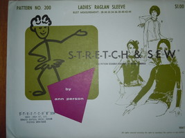 Vintage Stretch &amp; Sew Ladies Raglan Sleeve #200 - £5.49 GBP
