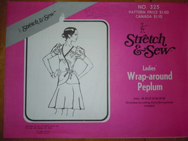 Vintage Stretch &amp; Sew Ladies Wrap-around Peplum #325 - £5.49 GBP