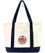 EXZMA Trader Joes Large Tote Shopping Bag Cotton Canvas Embroidered Bag ... - $18.02 CAD