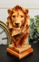 African Safari Lion King Of Pride Rock Bust Small Faux Wood Carving Figurine - £11.18 GBP