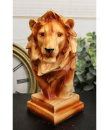 African Safari Lion King Of Pride Rock Bust Small Faux Wood Carving Figu... - £11.00 GBP