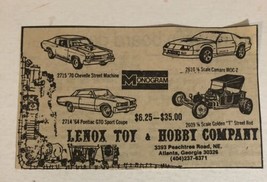 1985 Monogram Lenox Toy &amp; Hobby Company Vintage Print Ad Advertisement pa16 - $7.91