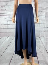JM COLLECTION (Navy) Knit Asymmetrical Hi-Low Pull-on Skirt NWOT LARGE - £13.84 GBP