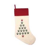 Large 18&quot; Embroidered Christmas Tree Paws Holiday Cat Dog Pet Stocking - £17.41 GBP