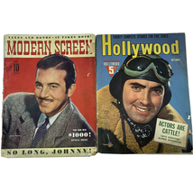 2 Magazines Modern Screen April 1943 Hollywood September 1941 Actors Movie Stars - $10.95