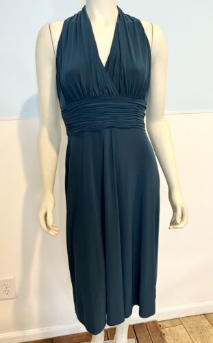 Primary image for Evan-Picone Teal Sleeveless V Neck Midi Knit Dress Size 8