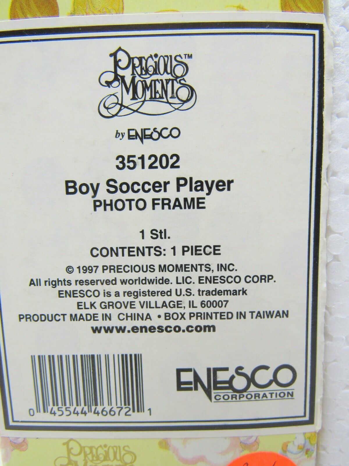 Precious Moments 351202 Boy Soccer Player Photo Frame 1997 - $14.24