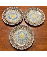 3ct Pier 1 Imports Ellie Peacock Stoneware Salad Plates Hand Painted 8 1... - $35.00