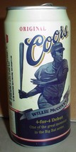 San Francisco Giants Willie McCovey Coors Beer Big Bat Collector Can Bottom Open - $3.50