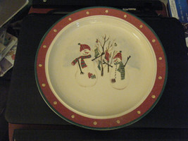 Royal Seasons Christmas Holiday Snowman Theme Stoneware Dinner Plate - £16.10 GBP
