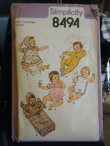 Simplicity 8494 Babies or Infants Layette Pattern - Size Newborn (7-13 lbs) - $11.49