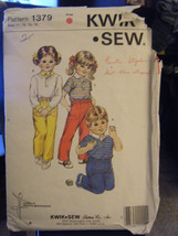 Simplicity Kwik Sew 1379 Toddlers Shirt &amp; Pants Pattern - Sizes 1T/2T/3T/4T - $12.04