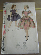 Vintage 1950&#39;s Simplicity 3786 Girl&#39;s Dress Pattern - Size 7 - £9.47 GBP