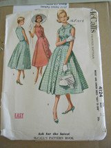 Vintage 1950&#39;s McCall&#39;s 4124 Easy to Sew Dress Pattern - Size 13 Bust 33 - £18.14 GBP