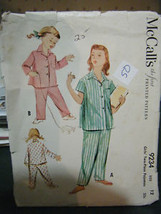 Vintage McCall&#39;s 9234 Girl&#39;s Pajamas Pattern - Size 12 - £9.43 GBP