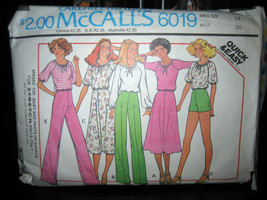 Vintage McCall's #6019 Misses Top/Skirt/Pants/Shorts Pattern - Size 14 - £6.52 GBP