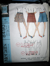 Vintage McCall&#39;s #8490 Junior/Misses Mini-Skirt Pattern - Sizes 9 &amp; 10 - £7.30 GBP