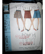 Vintage McCall&#39;s #8490 Junior/Misses Mini-Skirt Pattern - Sizes 9 &amp; 10 - £7.34 GBP
