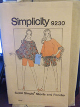 Vintage Simplicity 9230 Misses Shorts &amp; Poncho Pattern - Size 16 - £5.50 GBP