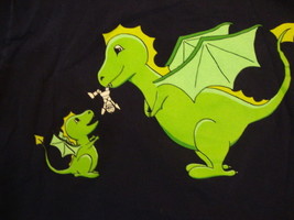 Baby Medieval Dragon Mama Dragon Cartoon Funny Goth T Shirt Mens Size M - £13.48 GBP