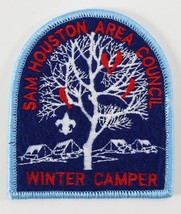 Vintage Sam Houston SHAC Winter Camper Navy Blue Boy Scouts BSA Camp Patch - $11.69