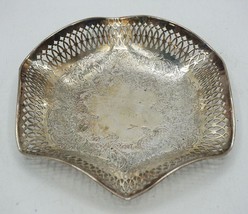 BM CO. Benedict MAN. CO. Silver Plate Ruffled Filigree Bowl Brocade 2229 - £19.82 GBP