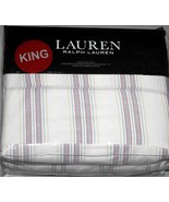 4 Pc Ralph Lauren CLAUDIA Striped X-Deep Cream KING Sheet Set NIP $220 - $154.99