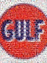 Amazing GULF Gas/Oil old logo sign Montage 1 of only 25 - £9.05 GBP