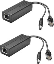 Active PoE Power Over Ethernet Splitter Adapter 48V to 12V 5.5x2.1mm DC IEEE 802 - £16.94 GBP