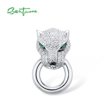 Silver Pendant For Women Pure 925 Sterling Silver Shiny White Panther Green Blac - £22.25 GBP