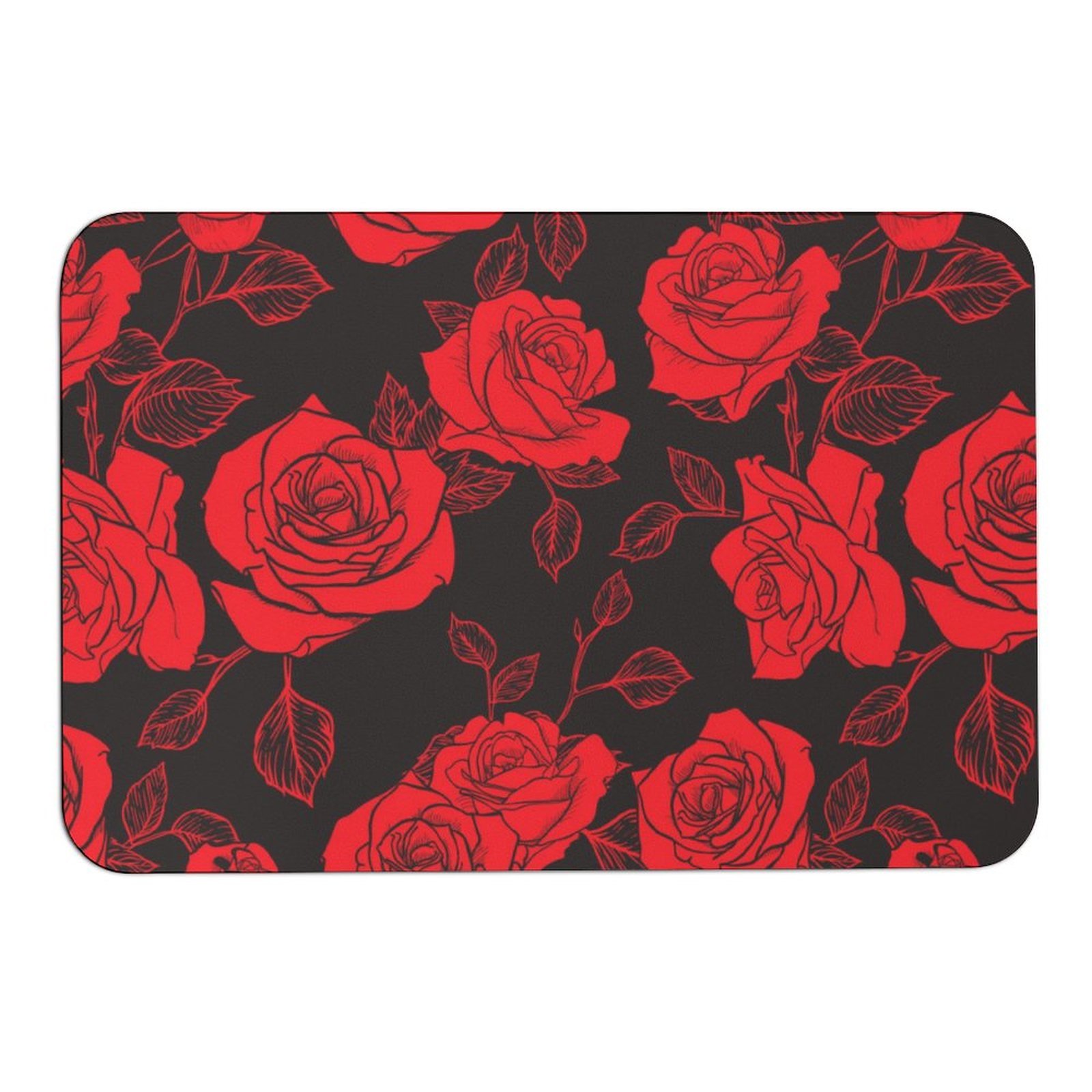 Mondxflaur Red Rose Non Slip Bathroom Mat for Shower Quick Dry Diatom Mu... - $18.99