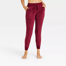 Stars Above Women&#39;s Berry Red Cozy Fleece Lounge Jogger Pants - Size: M - £13.61 GBP