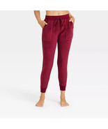 Stars Above Women&#39;s Berry Red Cozy Fleece Lounge Jogger Pants - Size: M - £13.77 GBP