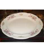 Vintage Mellor &amp; Co. Vernon Pink Floral Pattern Oval Scalloped Serving P... - £25.65 GBP