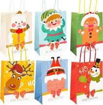 Christmas Gift Bags, 18 Pack Double-sided Design Christmas Paper Bags w/6 Design - £17.98 GBP